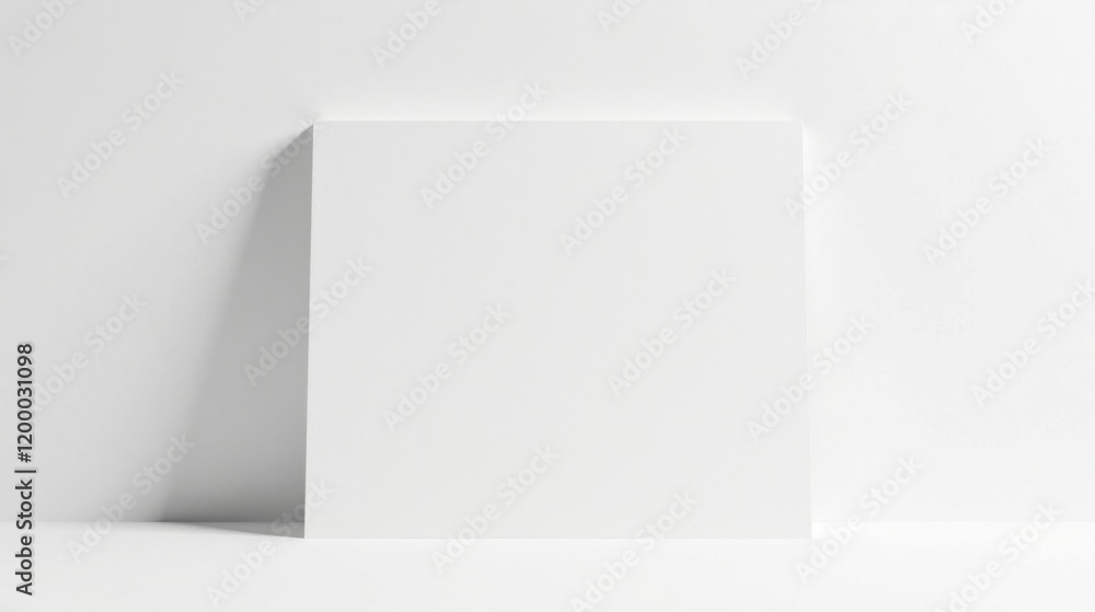 Blank White Vertical Canvas Against a Pale Wall, Ideal for Mockups and Design Presentations Blank White Vertical Canvas Against a Pale Wall, Ideal for Mockups and Design Presentations