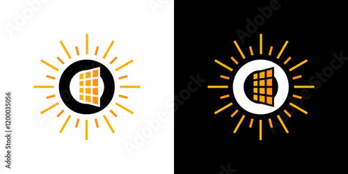 Solar Panel Icon Logo Vector