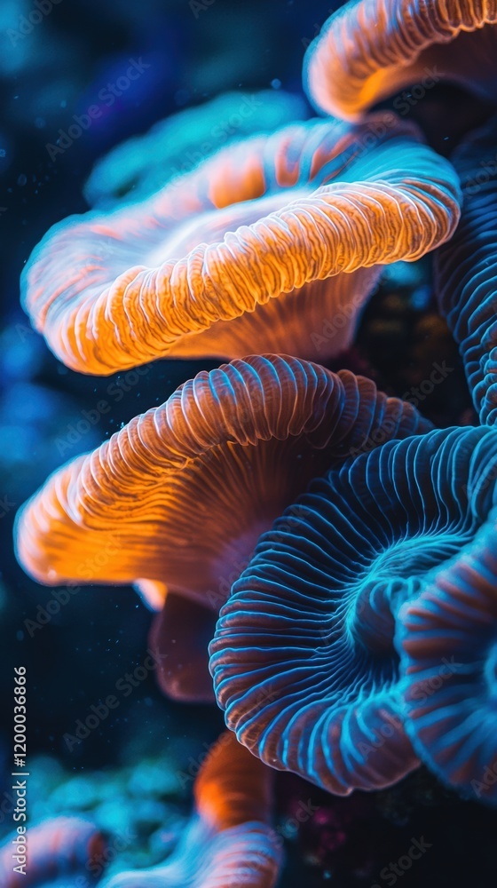 Obraz premium Underwater coral patterns a dreamy dance of light and color