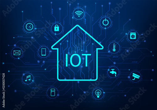 smart home internet of things technology with icon background. vector illustration fantastic technology. iot technology concept.