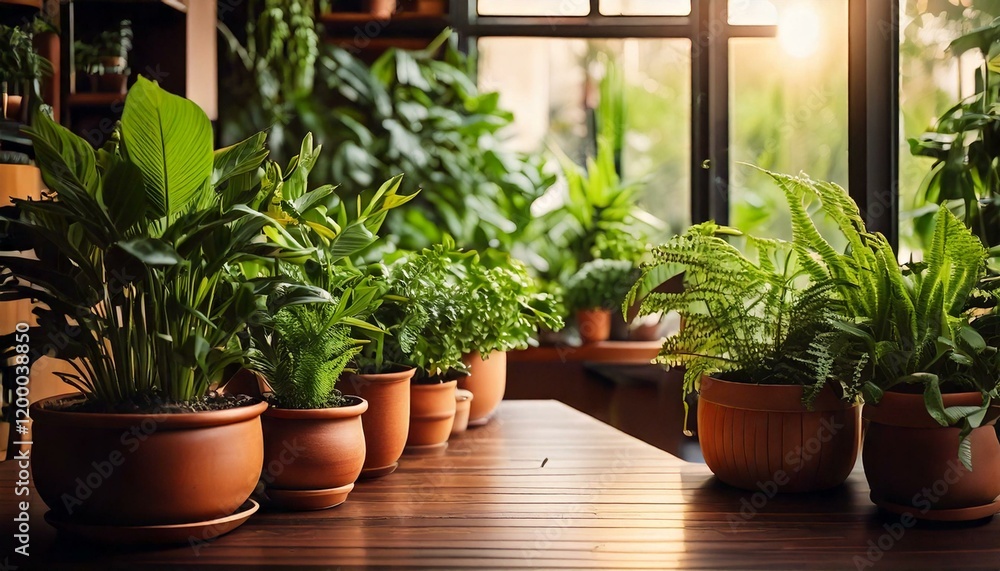 Relaxing Café with Indoor Plants Relaxing Café with Indoor Plants