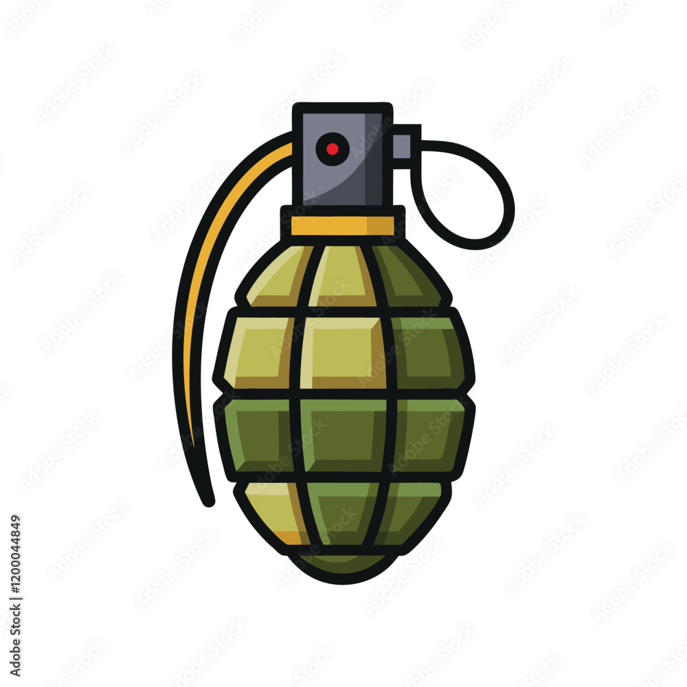 Fototapeta premium Green hand grenade icon