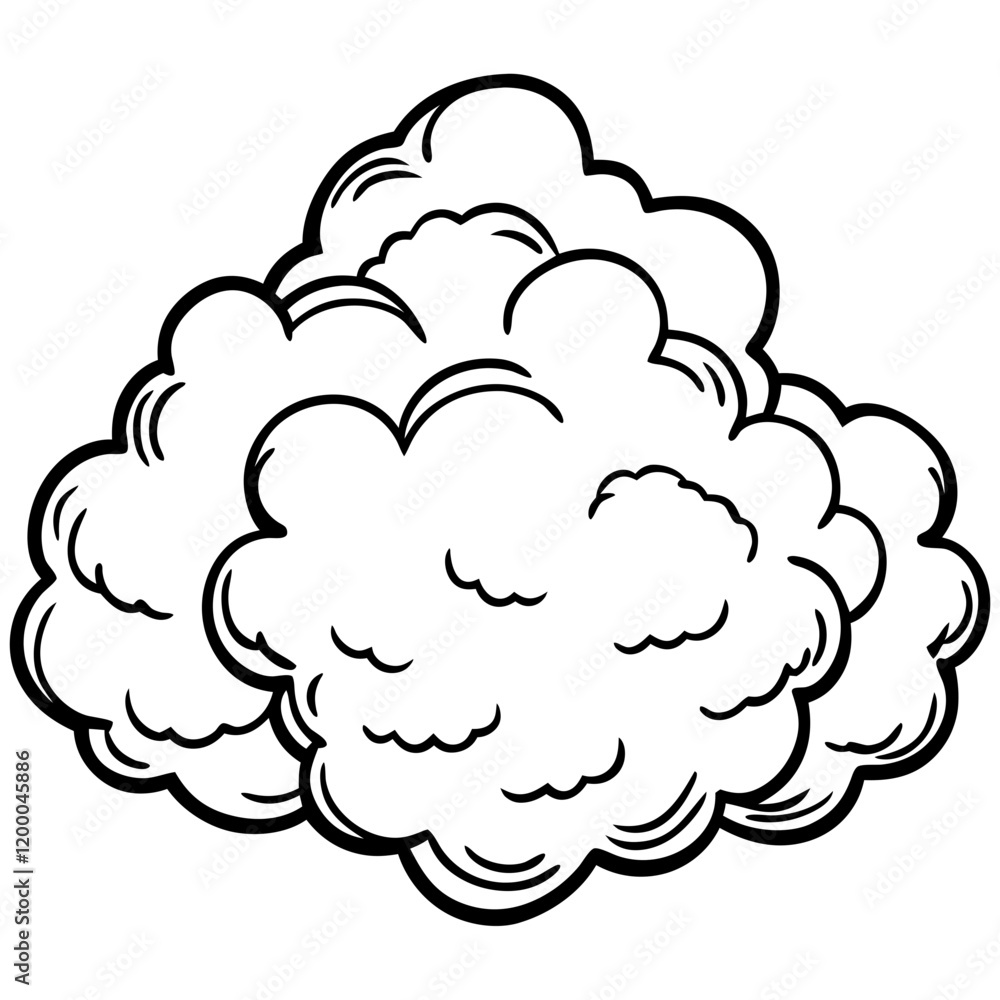 Cloud flat design black outline .cloud with bubble Cloud flat design black outline .cloud with bubble