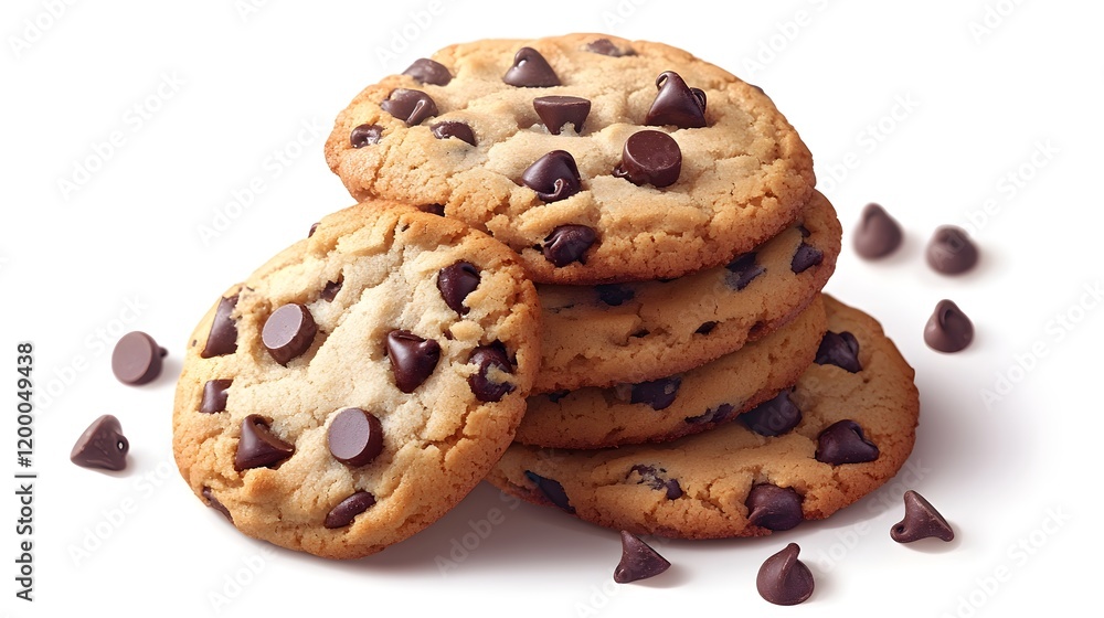 Stack of Freshly Baked Cookies with Soft Chewy Texture Stack of Freshly Baked Cookies with Soft Chewy Texture