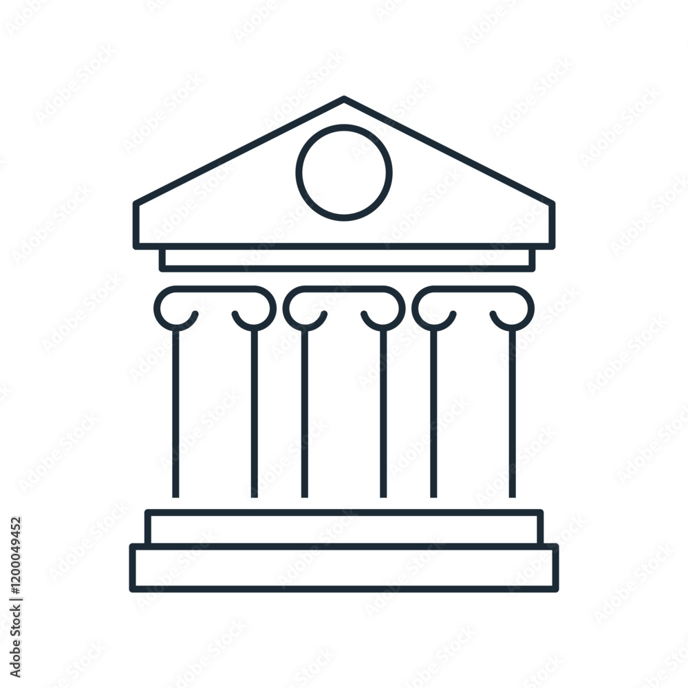 Bank building. Financial operations money. Vector illustration icon isolated on white background. Bank building. Financial operations money. Vector illustration icon isolated on white background.
