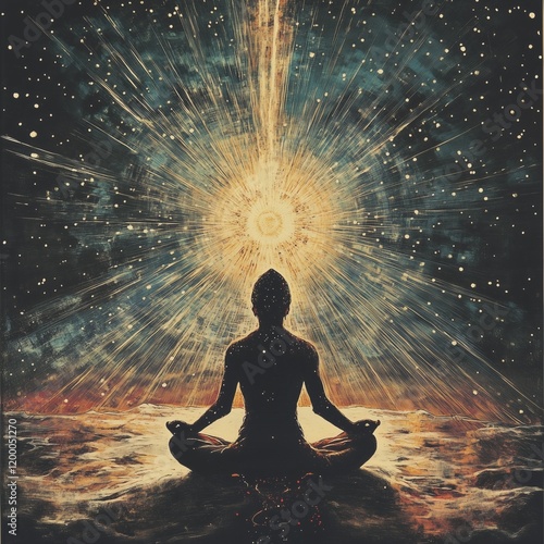 silhouette of a woman meditating in yoga pose