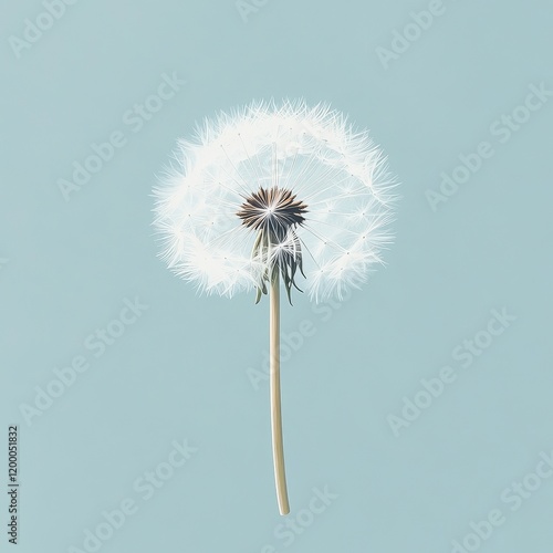 Wallpaper Mural A Single Dandelion Seed Head Against A Pale Blue Background Torontodigital.ca