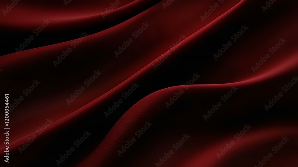 Obraz premium Black dark deep red burgundy cherry maroon crimson abstract background. Silk satin velvet fabric. Elegant luxury rich. Curtain drapery fold line wave flow. Romance Valentine Birthday Christmas.