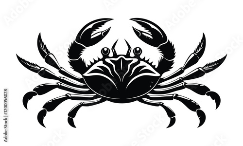 Black Crab Silhouette Ocean Creature, Aquatic Animal photo