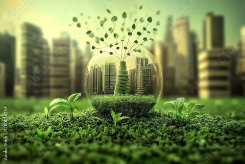 ESG green energy sustainable industry. Environmental Social and Corporate Governance concept. photo