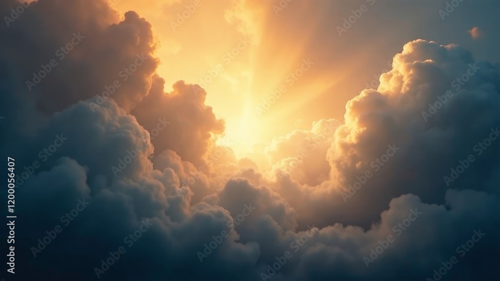 the sun shining through thick clouds in the sky the sun shining through thick clouds in the sky
