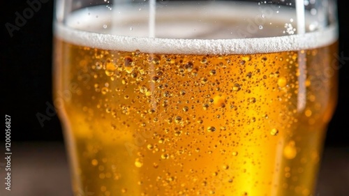 Wallpaper Mural bubbles in a glass of beer close up Torontodigital.ca