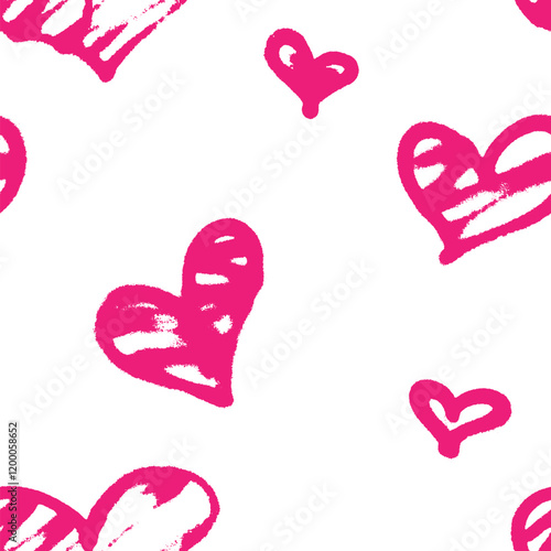 Seamless pattern of sprayed graffiti hearts. Vector illustration for your design