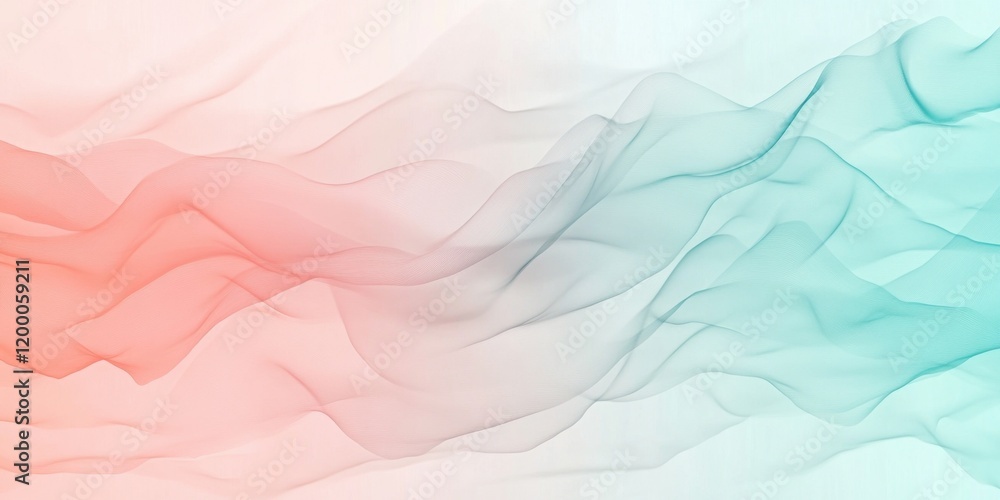 A pastel gradient transitioning from pale pink to soft mint, with organic flowing waveforms, smooth color transitions, and subtle noise texture for a serene, clean appearance A pastel gradient transitioning from pale pink to soft mint, with organic flowing waveforms, smooth color transitions, and subtle noise texture for a serene, clean appearance