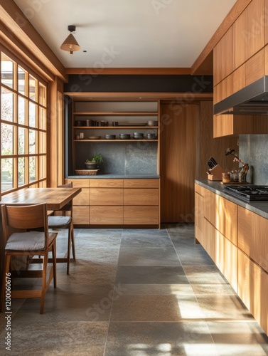 Modern Minimalist Kitchen Design With Wooden Cabinets
