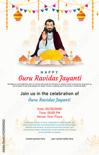 happy guru ravidas jayanti poster with gradient concept