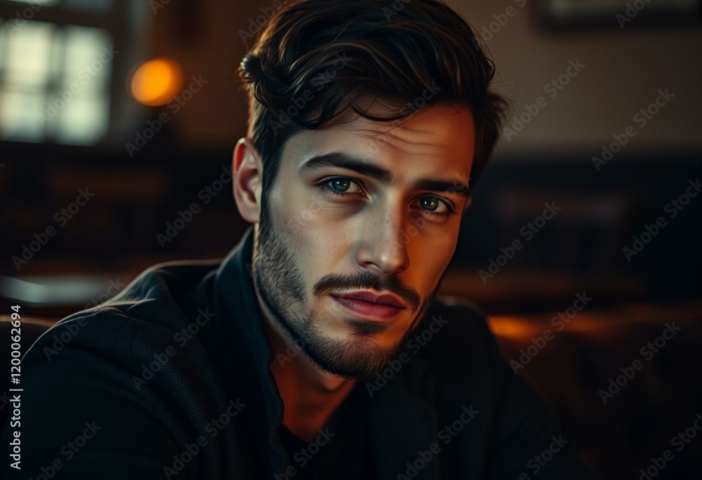 Moody portrait of a male hipster Moody portrait of a male hipster