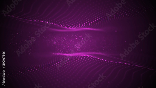 Purple abstract background with moving dots