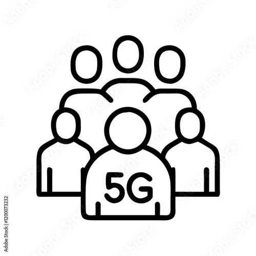 5th generation icon, 5th generation line art - simple line art of 5th generation, perfect for 5th generation logos and icons and themed design 