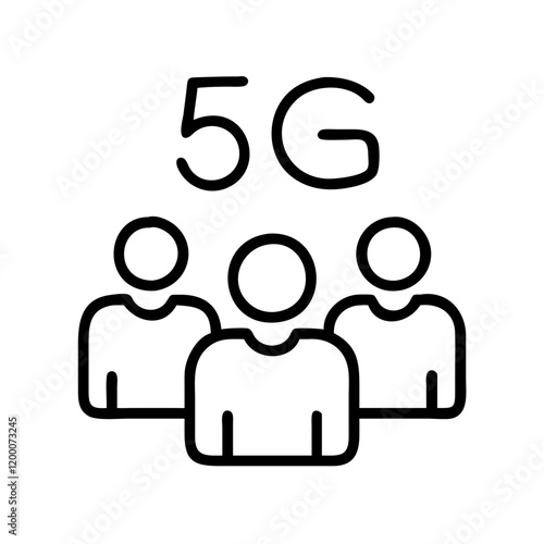 5th generation icon, 5th generation line art - simple line art of 5th generation, perfect for 5th generation logos and icons and themed design 