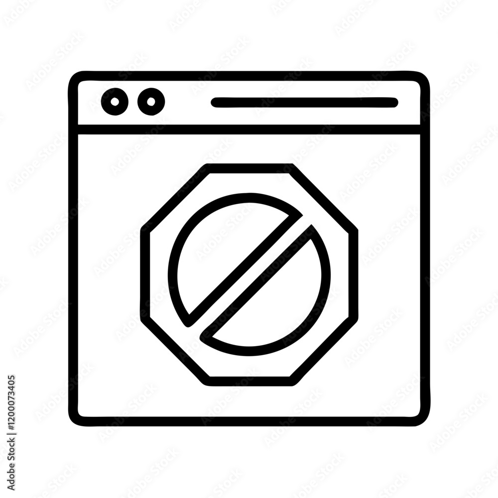 adblock icon, adblock line art - simple line art of adblock, perfect for adblock logos and icons and themed design adblock icon, adblock line art - simple line art of adblock, perfect for adblock logos and icons and themed design