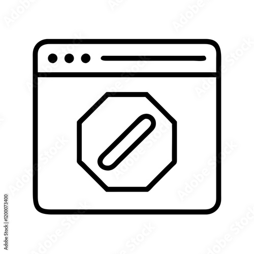 adblock icon, adblock line art - simple line art of adblock, perfect for adblock logos and icons and themed design 