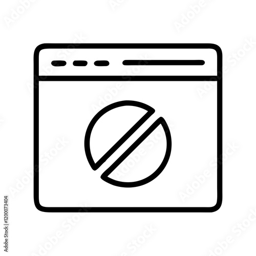 adblock icon, adblock line art - simple line art of adblock, perfect for adblock logos and icons and themed design 