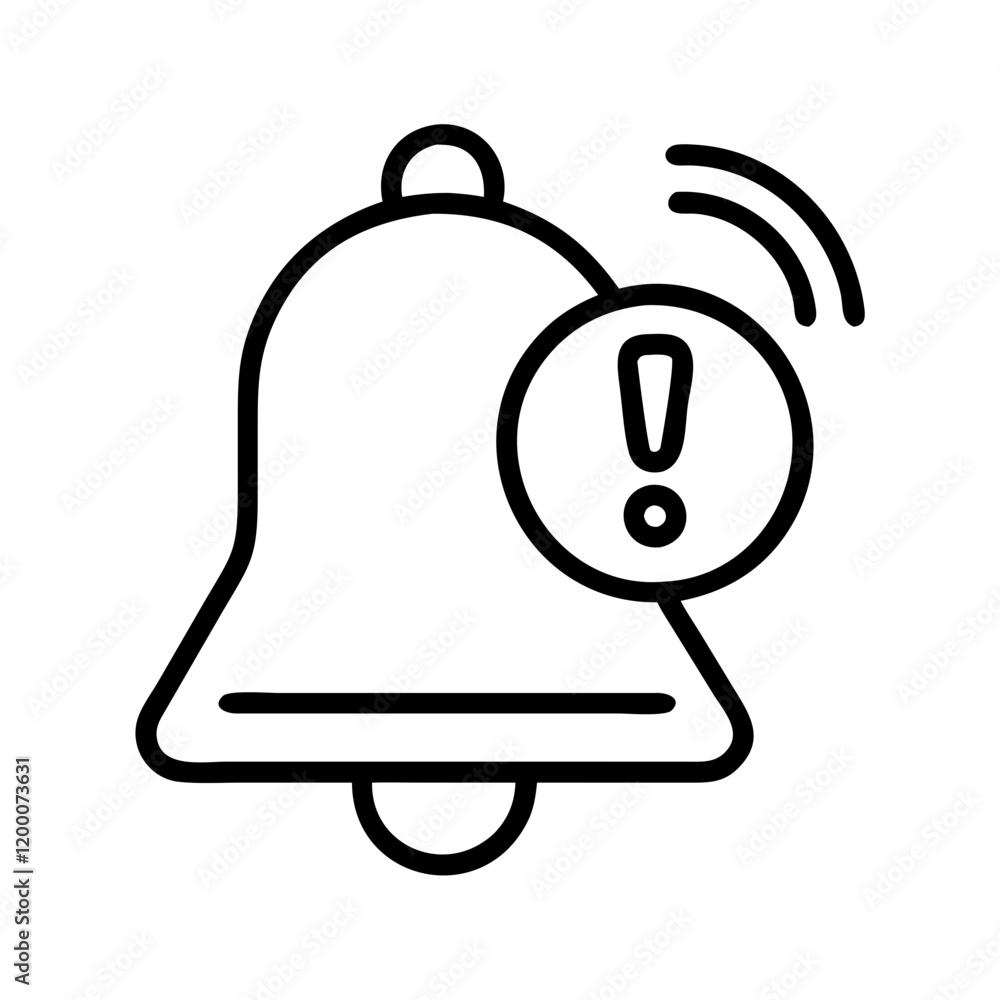 alert ringing icon, alert ringing line art - simple line art of alert ringing, perfect for alert ringing logos and icons and themed design 
