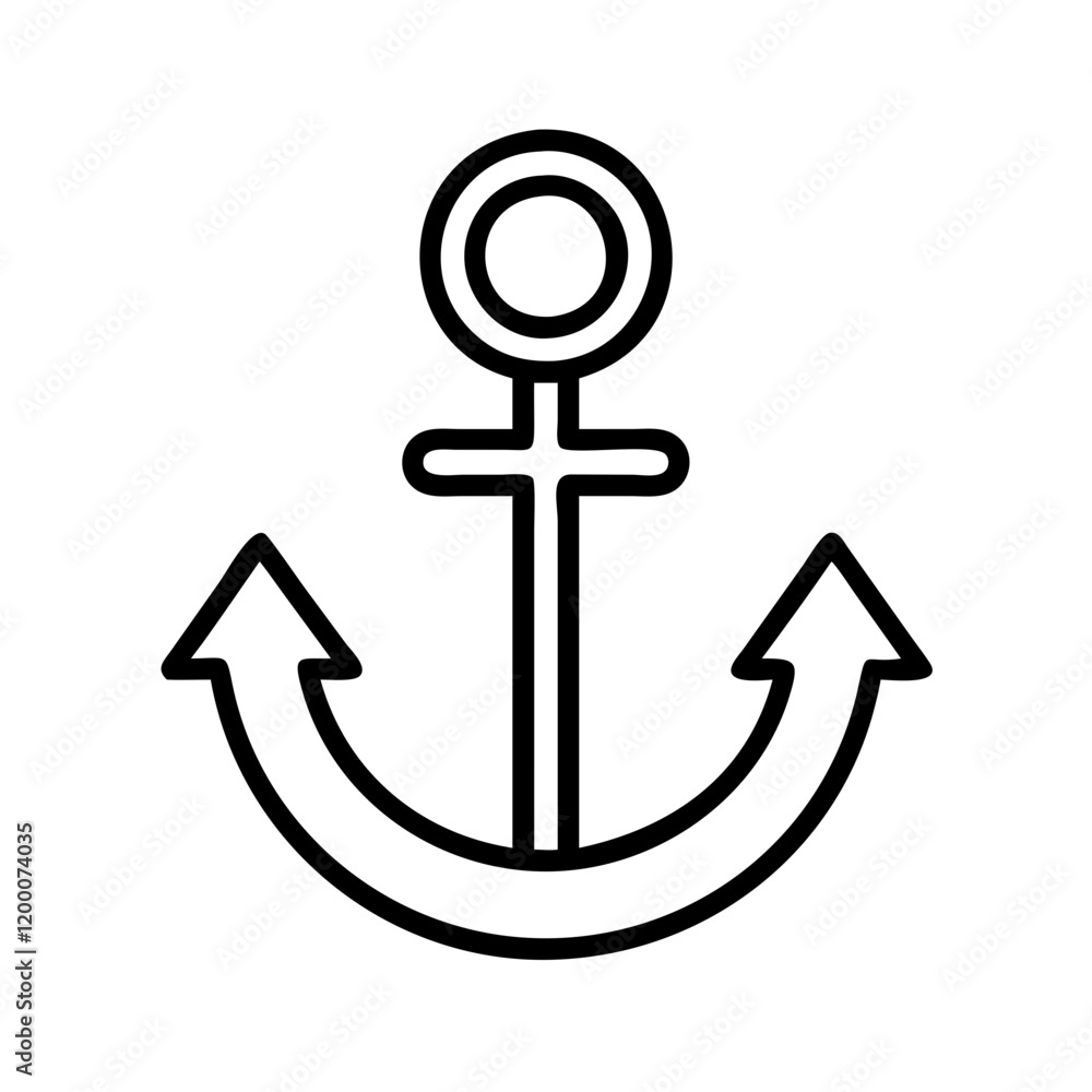 anchor icon, anchor line art - simple line art of anchor, perfect for anchor logos and icons and themed design anchor icon, anchor line art - simple line art of anchor, perfect for anchor logos and icons and themed design