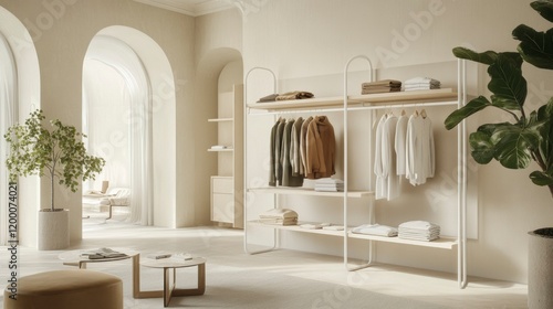 Minimalist Clothing Display In A Modern Room photo