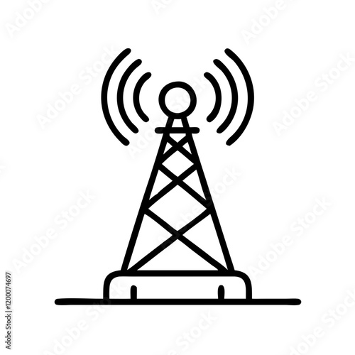 antenna icon, antenna line art - simple line art of antenna, perfect for antenna logos and icons and themed design 