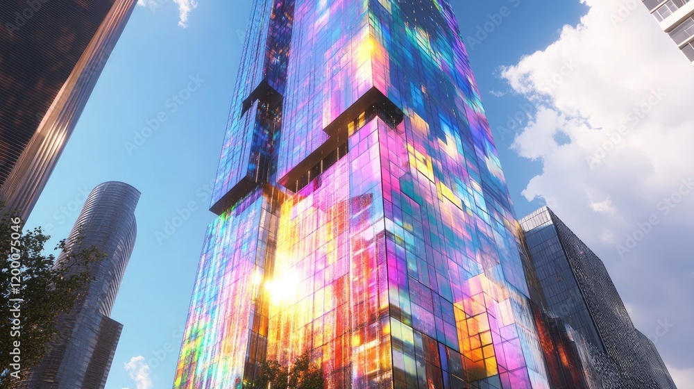 Obraz premium Vibrant Metropolis: A Kaleidoscope of Architectural Design