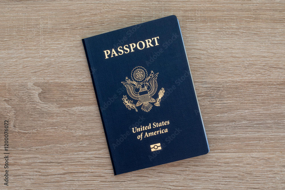 Blue Passport on a Table – Travel Document Stock Photo Blue Passport on a Table – Travel Document Stock Photo