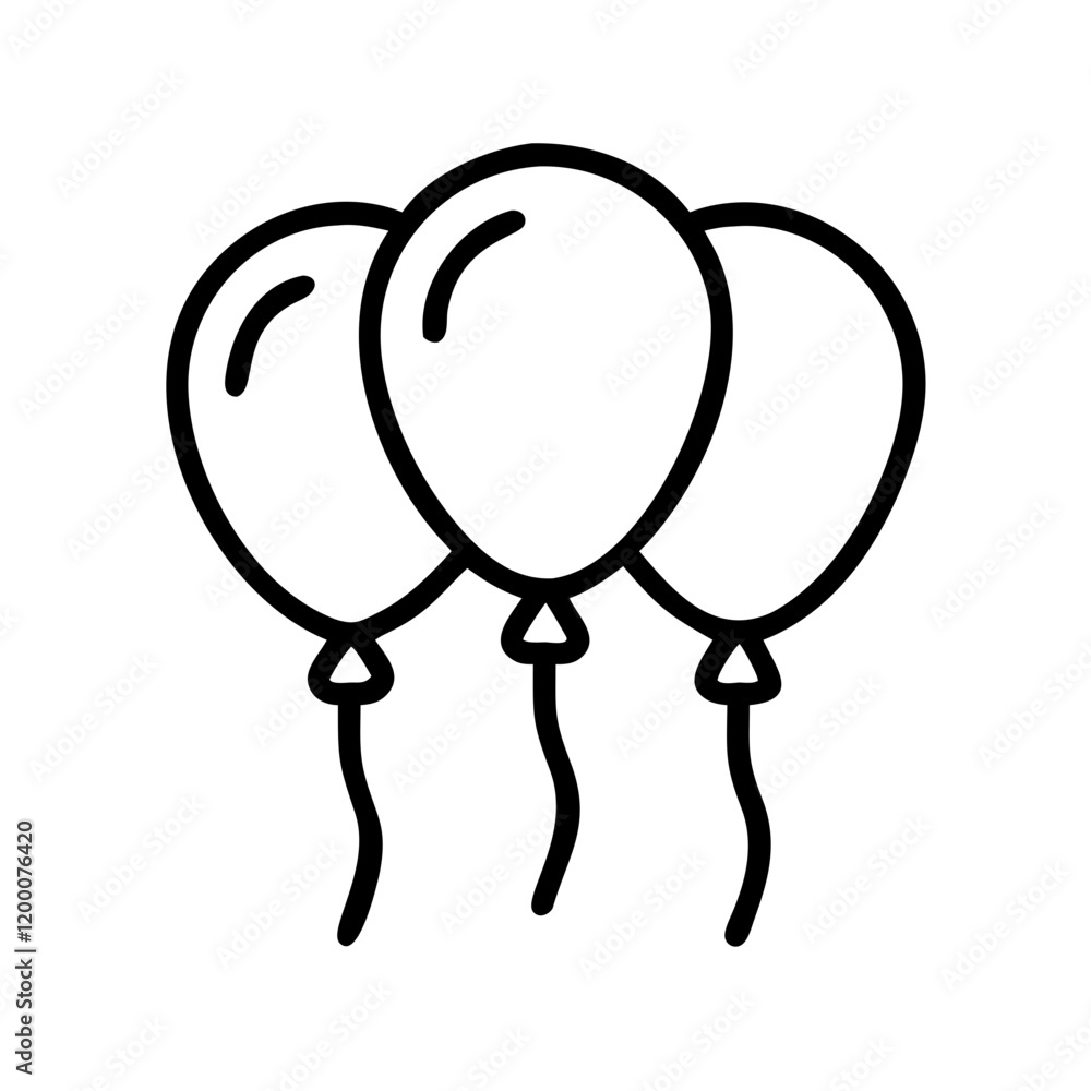 balloons icon, balloons line art - simple line art of balloons, perfect for balloons logos and icons and themed design balloons icon, balloons line art - simple line art of balloons, perfect for balloons logos and icons and themed design