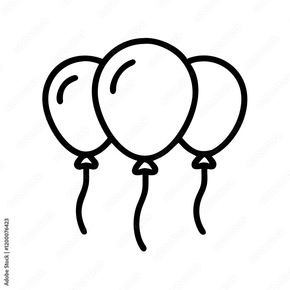 balloons icon, balloons line art - simple line art of balloons, perfect for balloons logos and icons and themed design balloons icon, balloons line art - simple line art of balloons, perfect for balloons logos and icons and themed design
