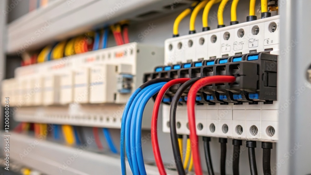 A closeup of the electrical connections being made between panels highlighting the careful connecting of wires and the technology facilitating energy transfer. A closeup of the electrical connections being made between panels highlighting the careful connecting of wires and the technology facilitating energy transfer.