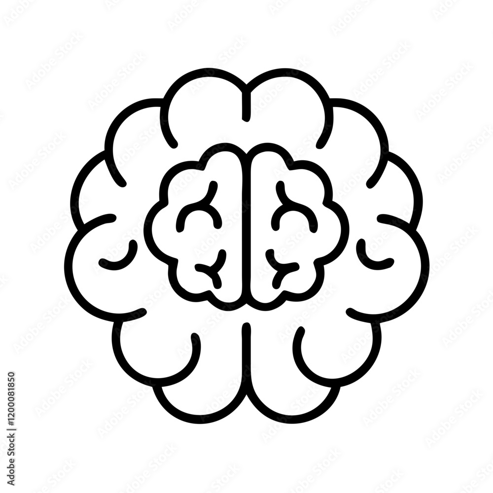 brain icon, brain line art - simple line art of brain, perfect for brain logos and icons and themed design brain icon, brain line art - simple line art of brain, perfect for brain logos and icons and themed design