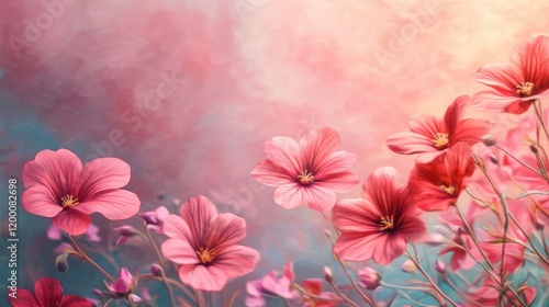 Wallpaper Mural Delicate pink flowers in soft light Torontodigital.ca