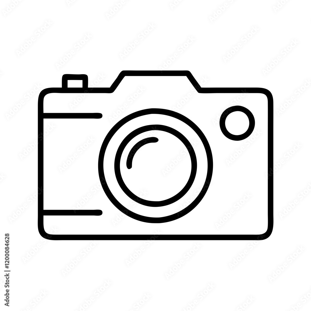 camera icon, camera line art - simple line art of camera, perfect for camera logos and icons and themed design camera icon, camera line art - simple line art of camera, perfect for camera logos and icons and themed design