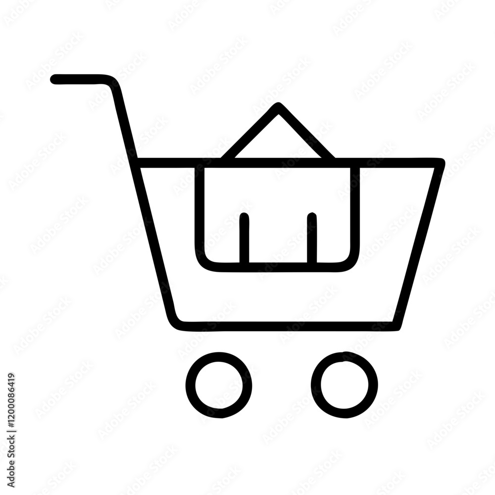 cart icon, cart line art - simple line art of cart, perfect for cart logos and icons and themed design cart icon, cart line art - simple line art of cart, perfect for cart logos and icons and themed design