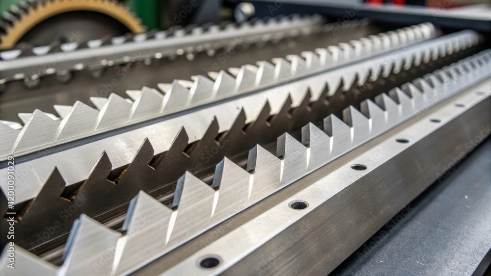 Closeup of a shredders blades revealing their serrated edges and intricate design a testament to their engineered precision for efficient material processing. Closeup of a shredders blades revealing their serrated edges and intricate design a testament to their engineered precision for efficient material processing.