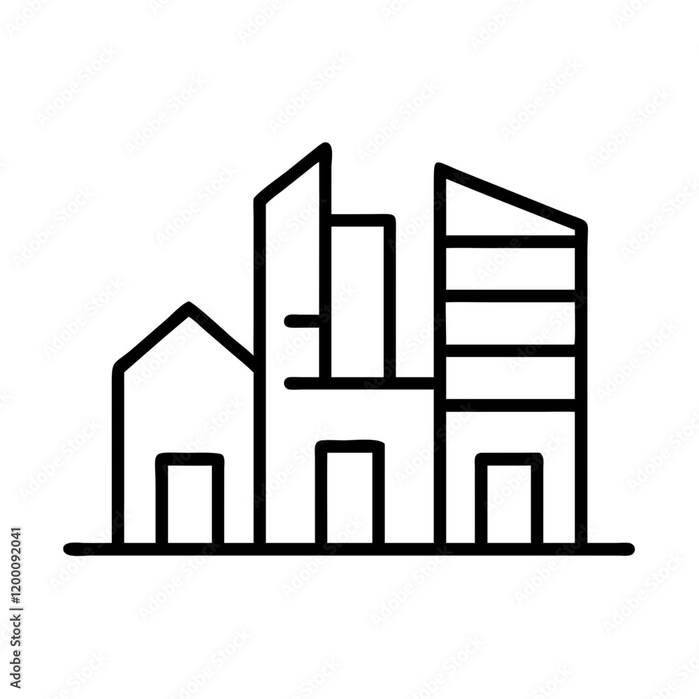 city icon, city line art - simple line art of city, perfect for city logos and icons and themed design city icon, city line art - simple line art of city, perfect for city logos and icons and themed design