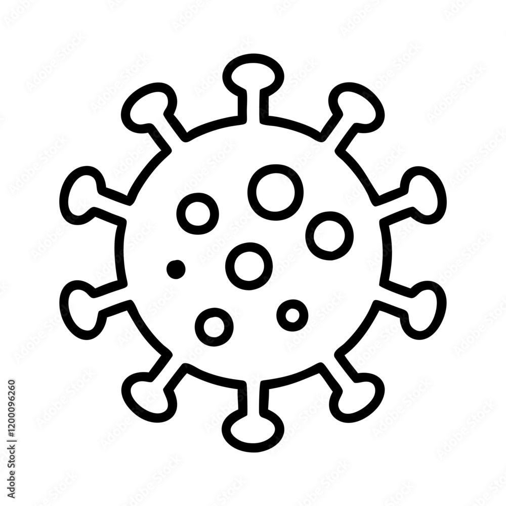 coronavirus icon, coronavirus line art - simple line art of coronavirus, perfect for coronavirus logos and icons and themed design 