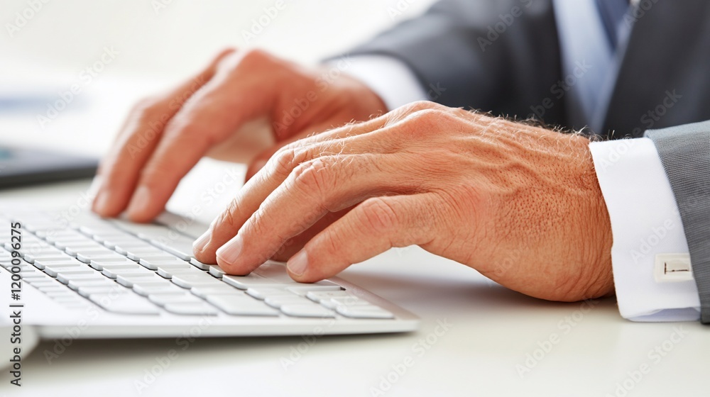 Close-up of hands typing on a keyboard. Close-up of hands typing on a keyboard.