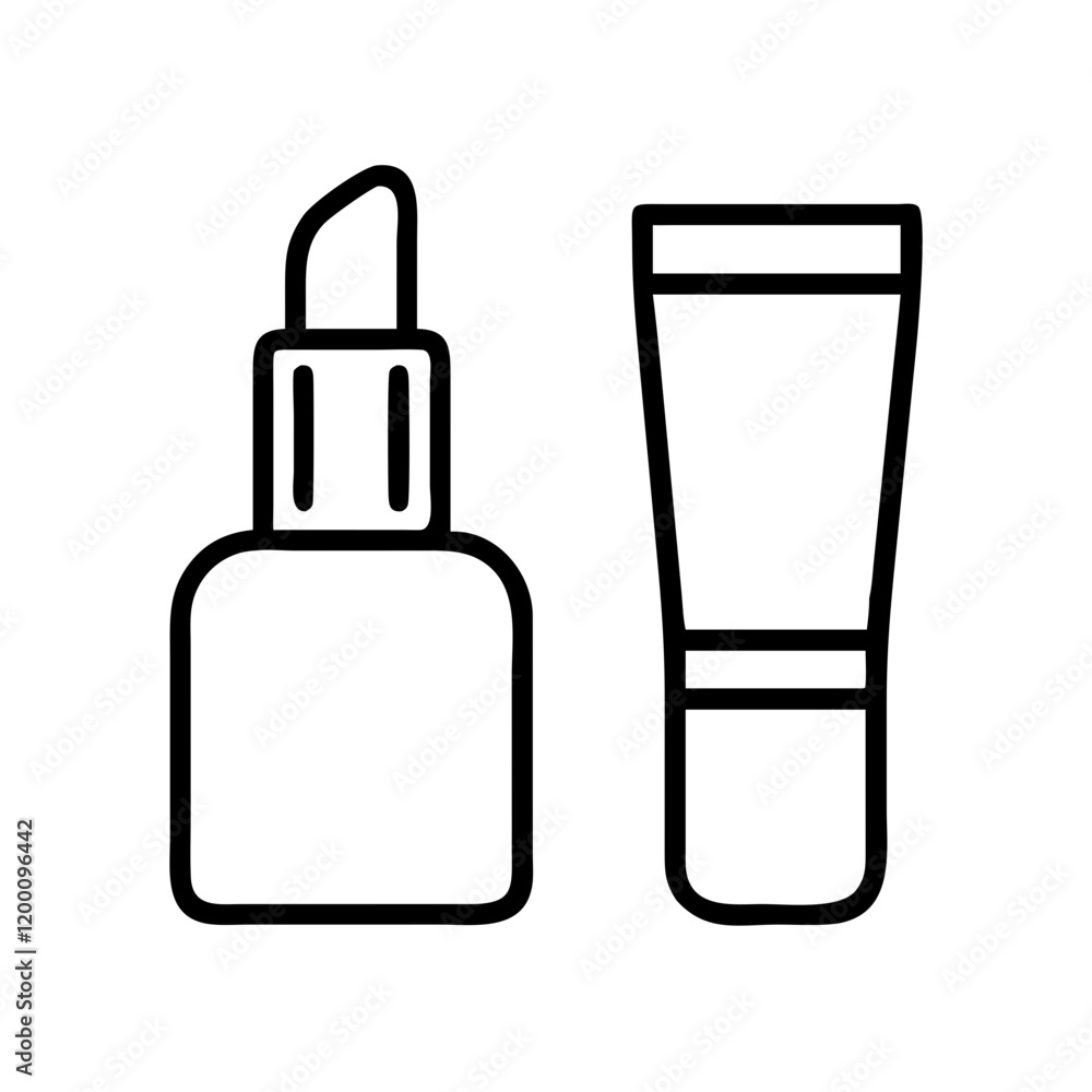 cosmetics icon, cosmetics line art - simple line art of cosmetics, perfect for cosmetics logos and icons and themed design 