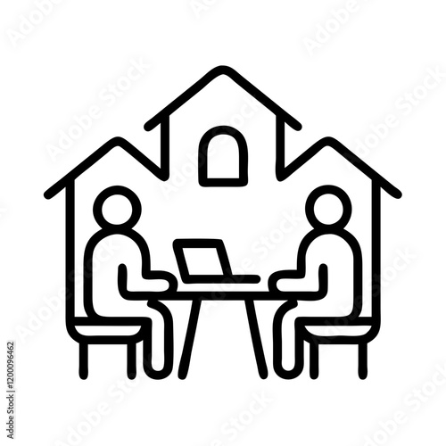 coworking icon, coworking line art - simple line art of coworking, perfect for coworking logos and icons and themed design 
