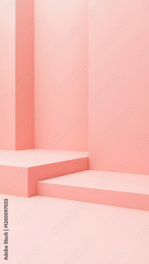 minimalist pink geometric platforms studio background minimalist pink geometric platforms studio background