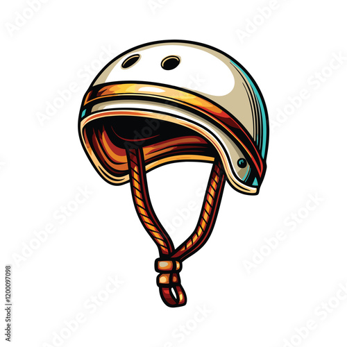 A vector illustration of a sailing helmet with water-resistant materials.