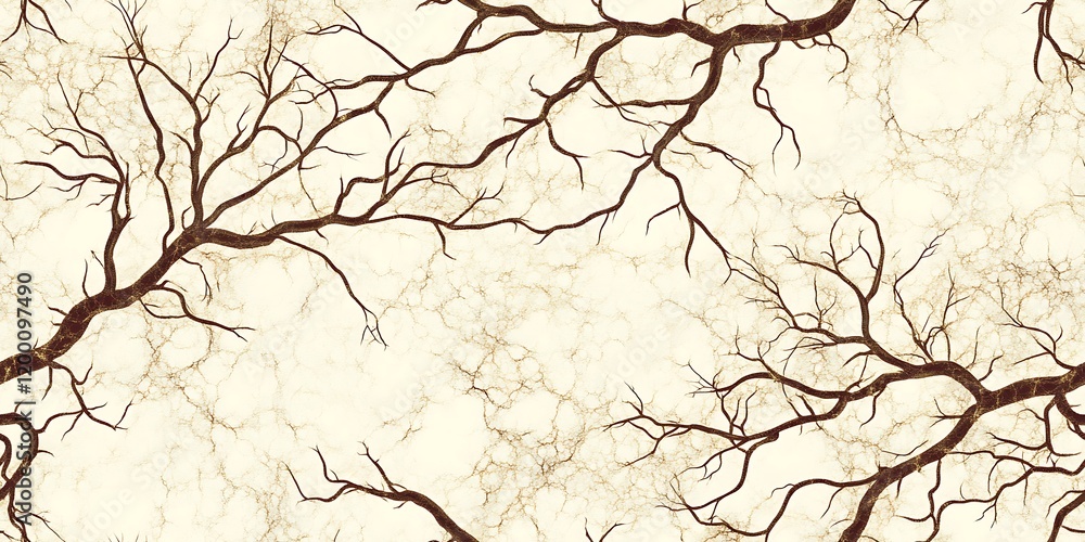 Obraz premium Seamless repeat pattern of intricate branches against a textured background
