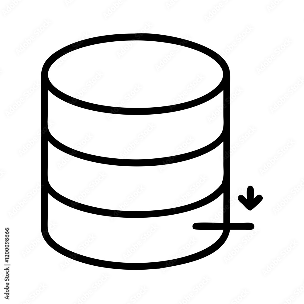 database icon, database line art - simple line art of database, perfect for database logos and icons and themed design database icon, database line art - simple line art of database, perfect for database logos and icons and themed design